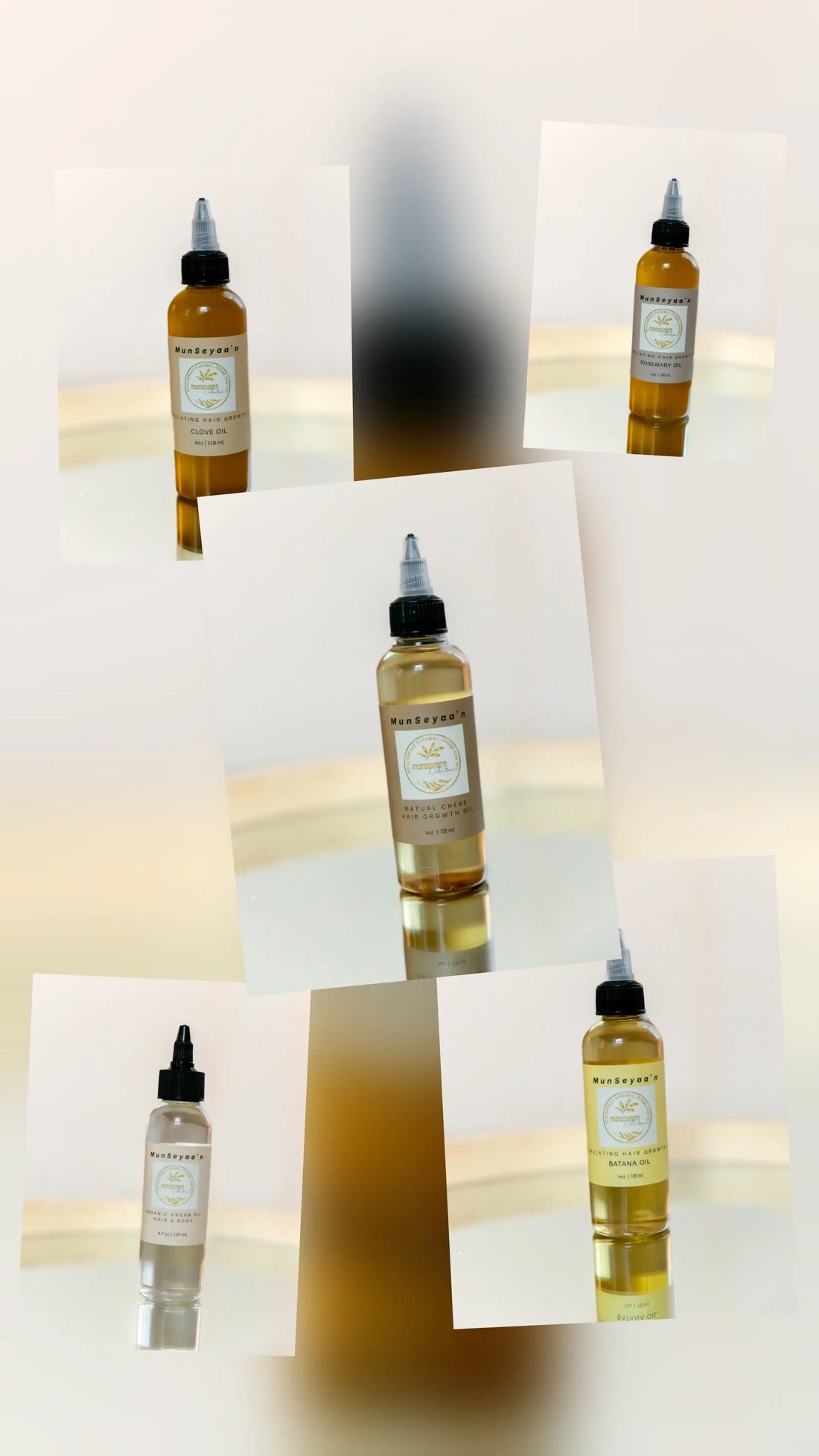 Overview of ALL 5 MUNSEYAA'N OILS