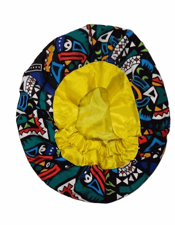 Ankara Cloth with Satin Bonnet MunSeyaa'n Collective