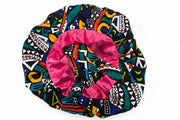 Ankara Cloth with Satin Bonnet MunSeyaa'n Collective
