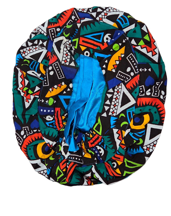 Ankara Cloth with Satin Bonnet MunSeyaa'n Collective