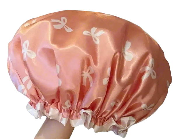 Kids Satin Double Layer Waterproof Shower Cap