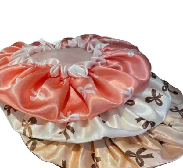 Kids Satin Double Layer Waterproof Shower Cap