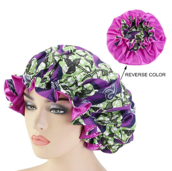 Soft African Print Satin Bonnet