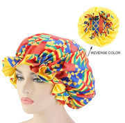 Soft African Print Satin Bonnet