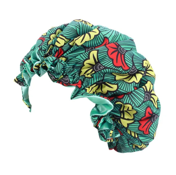 Soft African Print Satin Bonnet