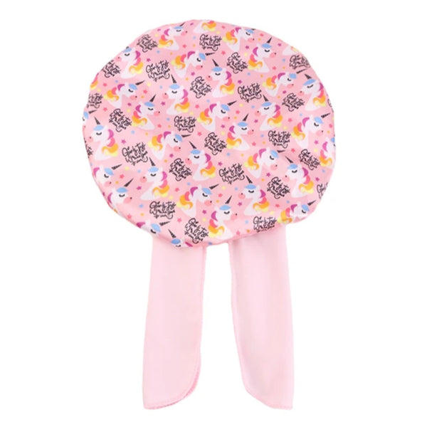 Kids Soft Satin Tie Back Bonnet