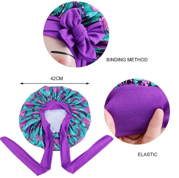 Kids Soft Satin Tie Back Bonnet