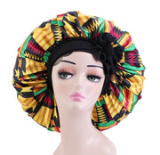 Soft Ankara Print Satin Tie Back Bonnet