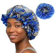 Soft African Print Satin Bonnet - Butterfly Style