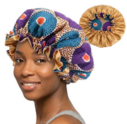 Soft African Print Satin Bonnet - Butterfly Style