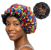 Soft African Print Satin Bonnet - Butterfly Style