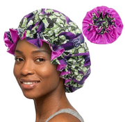 Soft African Print Satin Bonnet - Butterfly Style